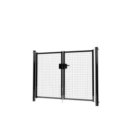 Dubbele tuinpoortset met gaasvulling 2000x1500 - RAL9005 Art. nr. TPD9005200150S prijs per Set excl. BTW