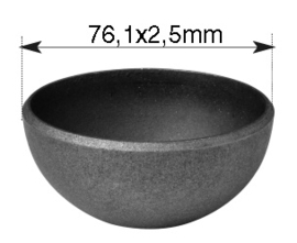 DS76~~HALVE STALEN BOL 76,1MM.