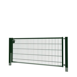 Enkele tuinpoortset met dubbelstaafmatvulling 2000x1000 - RAL6009 Art. nr. TPTDM60092010S prijs per Set excl. BTW