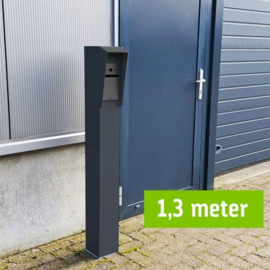 Intercomzuil 130cm RAL 9005 (zwart)  Art.nr: MST-IZ-130 BL