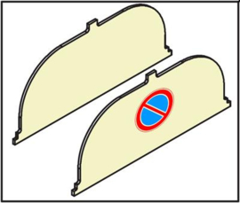 Kunststofplaten parkeerverbod voor Domopark Art nr. 104075  (SE)