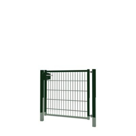 Enkele tuinpoortset met dubbelstaafmatvulling 1000x1000 - RAL6009 Art. nr. TPTDM60091010S prijs per Set excl. BTW