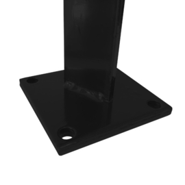 Paaladapter op vierkante voetplaat t.b.v paal 60x40x2 mm - RAL9005 Art. nr. VOET6040PL9005 prijs per Stuk(s) excl. BTW
