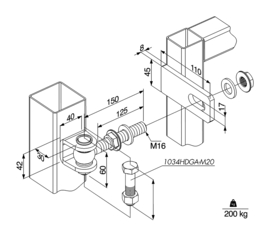 GBMU-B-M16-150-50~~P00012654 - Prijs per stuk,afname per 50 st-scharnièren industrieel 180°