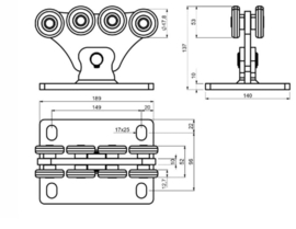 CAIS SPEED S Achtwielstrolley small gelast  (HO)