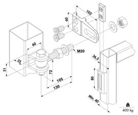 GBMU4D-B-M20-130-50-7016~~P00013017-7016 - Prijs per stuk,afname per 50 st-scharnier 180° opening-an