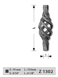 Z1302~~WARM GESMEDE TORS 14 X 150