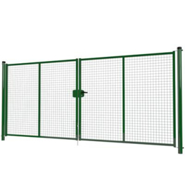 Dubbele tuinpoortset met gaasvulling 4000x1800 - RAL6005 Art. nr. TPD6005400180S prijs per Set excl. BTW