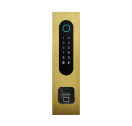 Fasttel FTBG26KF-QR-EKEY | Codeklavier/Badgelezer/Bluetooth/NFC/QR lezer: 1 relais, Wiegand en Cloud. Bronze goud inbouw met Ekey lezer uitsparing 77x257x30 mm (HO)