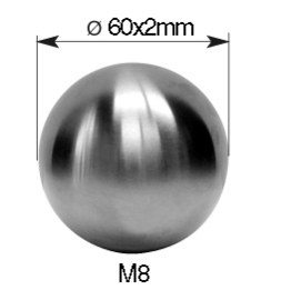 IN480060~~BOL IN INOX - 60 X 2 MM - M8