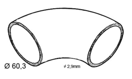 LB3M060.3~~LASBOCHT 3 D 90 - 60.3 x 2.9 - STAAL