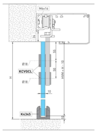 Ditec CIVIKAC Brackets voor glazen deuren  (HO)