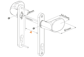 Krukpaar met afgeronde hoeken, aluminium, met vaste/roterende werking Ral 9005 Art. nr. 3006PAD9005  (TH)