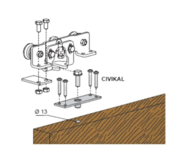 Ditec CIVIKAL Brackets voor houten deuren  (HO)