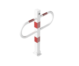 Parkeerbeugel rood/wit, met europrofielcilinder  (PO)