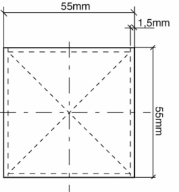 165I-50~~VIERKANTE PAALKAP INOX 50MM