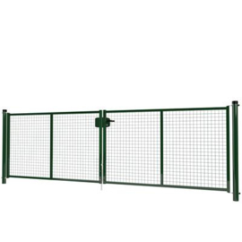 Dubbele tuinpoortset met gaasvulling 4000x1250 - RAL6009 Art. nr. TPD6009400125S prijs per Set excl. BTW