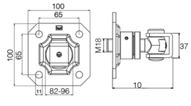 159R-CV-M18~~REGELBARE VIERKANTE MUURPLAAT M18