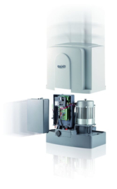 Quiko Moovy QK M2000 motor-unit, voor schuifpoorten tot 2000kg. Inclusief knipperlamp, Zender, Sleutelcontact en set IR Sensoren.Art. 0500  (QU)