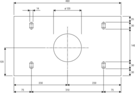 Funderingsplaat VE.P650 voor slagboom EVA.7 en VE.650  (PO)