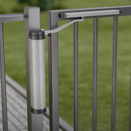 Locinox VERTICLOSE-2-9005~~Art. nr. VERTICLOSE29005    P00009354-9005 - Hydraulische poortsluiter voor 90° en 180° scharnièren-zwart (HO)