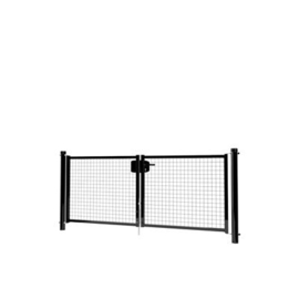Dubbele tuinpoortset met gaasvulling 2400x1000 - RAL9005 Art. nr. TPD9005240100S prijs per Set excl. BTW