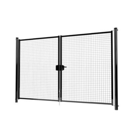 Dubbele tuinpoortset met gaasvulling 3000x2000 - RAL9005 Art. nr. TPD9005300200S prijs per Set excl. BTW