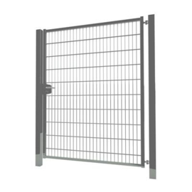 Enkele tuinpoortset met dubbelstaafmatvulling 1500x2000 - RAL7016 Art. nr. TPTDM70161520S prijs per Set excl. BTW