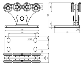CAIS SPEED SK Achtwielstrolley small asymetrisch  (HO)