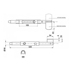 68-B-500~~GRENDEL OM TE LASSEN..  (ME)