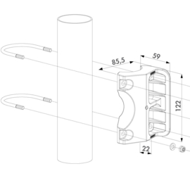Tuinpoortslotvanger kunststof voor Ø60 mm (TH)