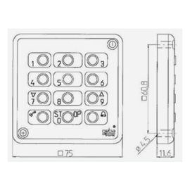 Geba codeKlavier Cody Touch wit met verlichting Art nr. COD097  (NE)