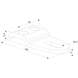 Bevestigingsgrip voor scharnier GBMU4D12 - verzinkt Art. nr. GRIP12