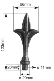 166BIS~~LASBARE HEKPUNT 123X56MM