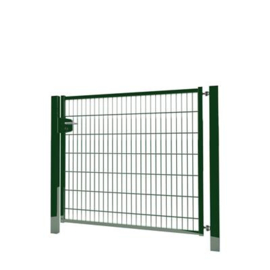 Enkele tuinpoortset met dubbelstaafmatvulling 1500x1400 - RAL6005 Art. nr. TPTDM60051514S prijs per Set excl. BTW