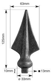 156~~LASBARE SPEERPUNT 125X63MM