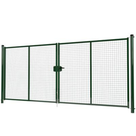 Dubbele tuinpoortset met gaasvulling 4000x1800 - RAL6009 Art. nr. TPD6009400180S prijs per Set excl. BTW