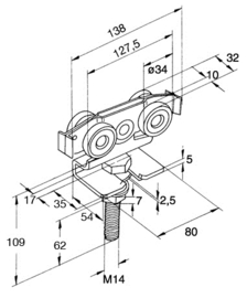 85006~~ROL MET 4 WIELEN - TYPE 40