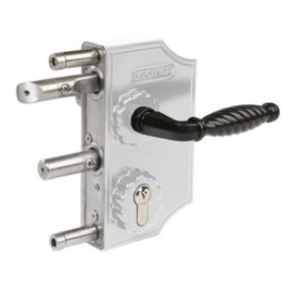 Groot sierpoortslot opbouw - profiel 30-50 mm - Zamac krukken 3006FA en cilinder - RAL9010 Art. nr. LAKQ3030H2L9010  prijs per Stuk(s) excl. BTW