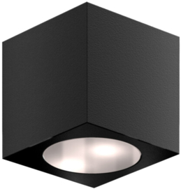 CUBE75-230V-9005 - Architecturale kubusvormige wandverlichting, 75mm breed, 230Vac RAL9005. Art nr. LOC1230 9005