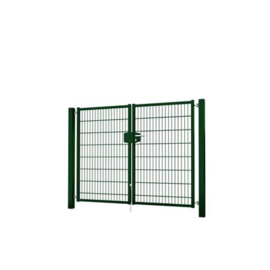 Dubbele tuinpoortset met dubbelstaafmatvulling 2000x1600 - RAL6005 Art. nr. TPTDMD60052016S prijs per Set excl. BTW