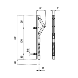 Vektor Vertikale mech. grendel L Art nr. ELS750
