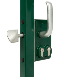 Locinox Dubbel industrieel schuifpoortslot opbouw - profiel 40 mm - krukken 3006S en cilinders  (TH)