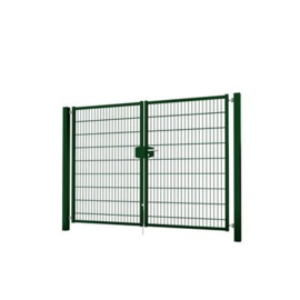 Dubbele tuinpoortset met dubbelstaafmatvulling 2400x1800 - RAL6005 Art. nr. TPTDMD60052418S prijs per Set excl. BTW