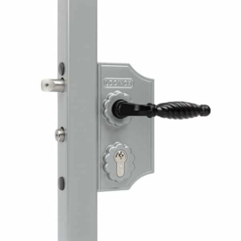 Locinox Klein sierpoortslot opbouw - profiel 40-50 mm - Zamac krukken 3006FA en cilinder - RAL6005 Art. nr. LAKY4040F2L6005  (TH)