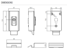 AC20 verticaal elektrisch slot 12Vdc Art nr. 104320  (SE)