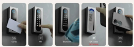 Fasttel FT26K Codeklavier/Badgelezer/Bluetooth/NFC: 1 relais, Wiegand en Cloud. Zwart alu. 50x140x28mm (HO)