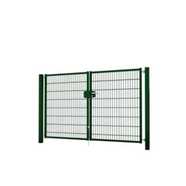 Dubbele tuinpoortset met dubbelstaafmatvulling 2400x1600 - RAL6005 Art. nr. TPTDMD60052416S  prijs per Set excl. BTW