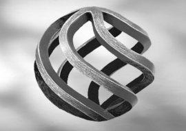 Z702~~ROND GESMEDE TORS 74MM.