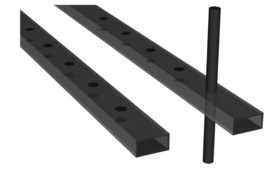 08.082.105~~L=3000mm 30x20x2 Koker met ronde gaten 12mm